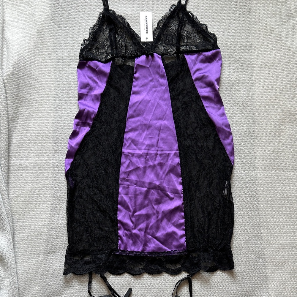 CBR Black and Purple Lace Chemise